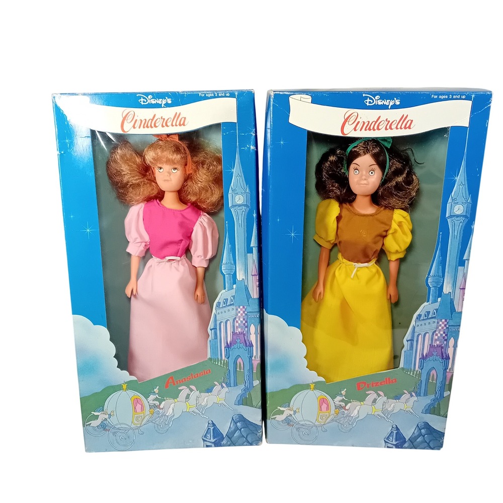 BNIB x2 1980 VTG Bikin Cinderella Ugly Stepsisters Dolls Drizella Anastasia READ